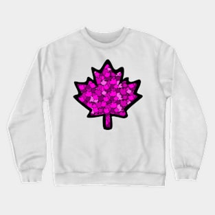 Canadian Maple Leaf -  Falling Fuchsia Crewneck Sweatshirt